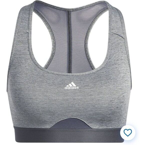 Adidas Women's Sports Bra M Grey  Powerreact Training Medium Support Workout Gym - Picture 7 of 9